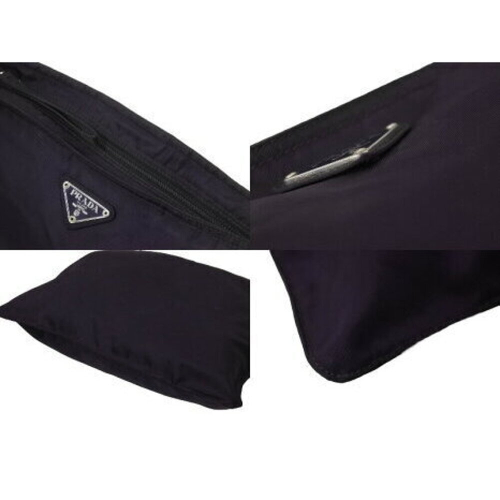 Prada Tessuto nylon shoulder bag triangle logo purple black - Picture 6 of 8